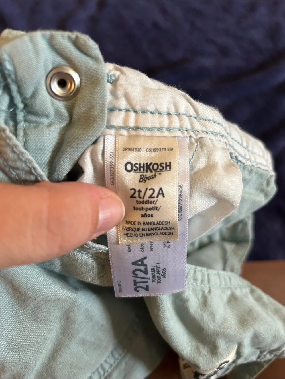 OshKosh B'gosh Light Blue Floral-Lined Girls' Overalls Shorts